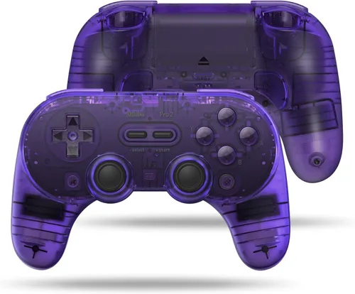 Vista 7 de AKNES 8BitDo Pro 2 - Controlador inalámbrico Bluetooth para Switch Switch OLED con 2 tapas de silicona Joycon con agarre para pulgar, gamepads