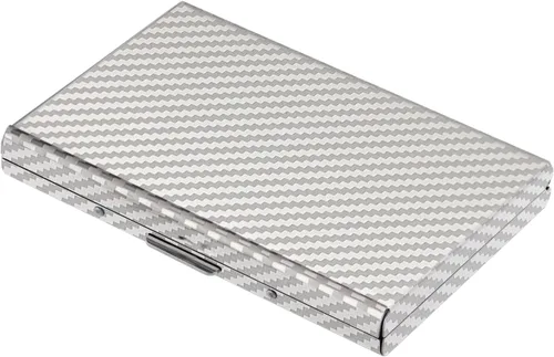 Vista 45 de BONSYL® Soporte para tarjetas de crédito, cartera delgada de metal con bloqueo RFID, con 6 ranuras para tarjetas, para mujeres y hombres.