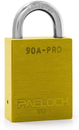 Vista 29 de PACLOCK Candado de la serie 90A-PRO, compre American Act obediente, aluminio anodizado marrón, cilindro de 7 pines de alta seguridad con 1 llave por