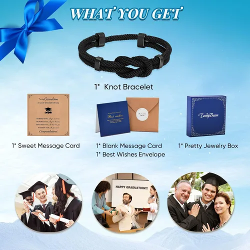 Vista 6 de TempBeau Pulsera de brújula para hombre 2025, regalos de graduación para él, universidad, secundaria, regalo de graduación para el primer día