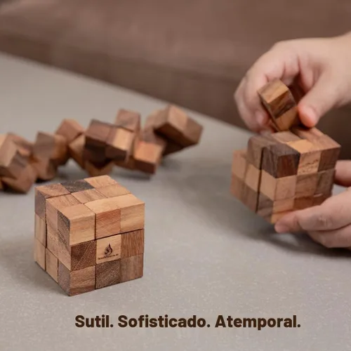 Vista 7 de SiamMandalay Rompecabezas de cubo de serpiente: rompecabezas de madera 3D para adultos STEM Skill Builder juego entrelazado, juego educativo