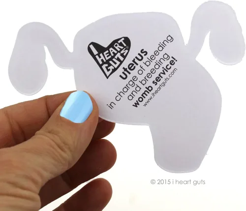 Vista 3 de I Heart Guts Bunch of Uterus Stickers – Paquete de 15 calcomanías de vinilo para útero para concientización sobre la endometriosis, apoyo a