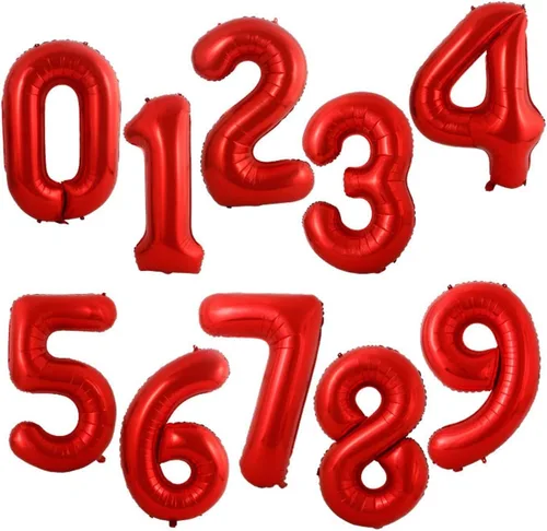 Vista 5 de Globo grande de helio con números 0-9 de 40 pulgadas para cumpleaños, bodas y fiestas (rojo, 9)