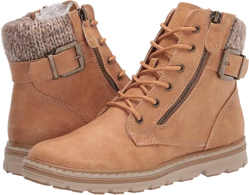 Vista 7 de CLIFFS BY WHITE MOUNTAIN Zapatos Kelsie - Botines para mujer con cordones, Blanco