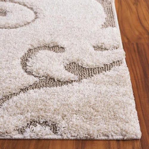 Vista 2 de SAFAVIEH Florida Shag Collection - Alfombra decorativa, 2 x 3 pies, color crema y beige, diseño de volutas, no desprende pelusa y fácil de limpiar
