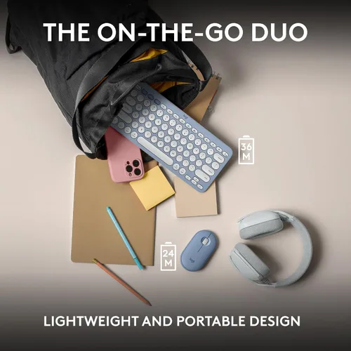 Vista 9 de Logitech Pebble 2 Combo para Mac, Teclado y Mouse Inalámbricos, Delgado, Silencioso y Portátil, Personalizable, Mouse y Teclado Bluetooth