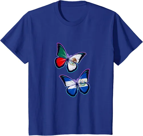 Vista 42 de Raíces biculturales de El Salvador y México. Versión mariposa Camiseta, Negro