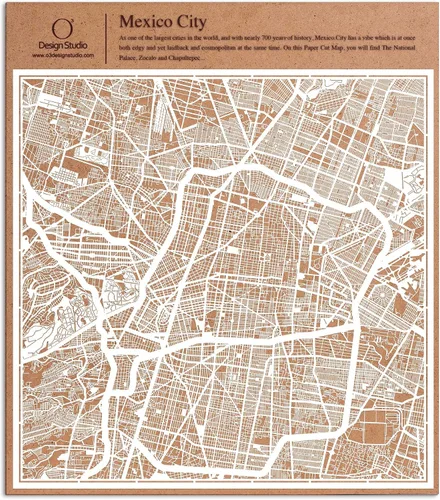 Vista 146 de O3 Design Studio Aberdeen - Mapa de papel cortado en papel blanco de 12 x 12 pulgadas
