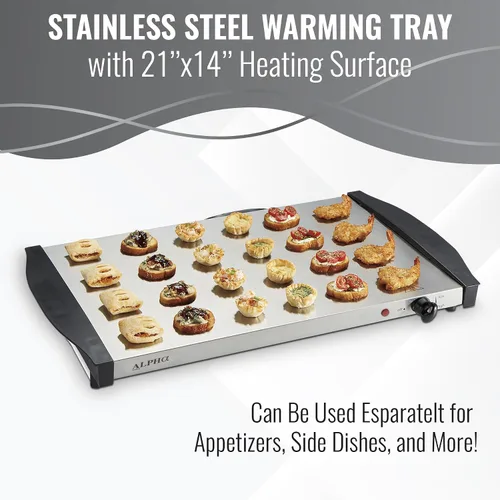 Vista 3 de Alpha Living 3x2.5 QT Calentadores de alimentos para fiestas, servidores de buffet y calentadores – Suministros de catering premium para exhibición