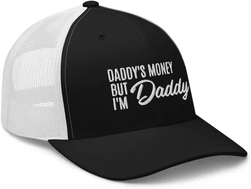 Vista 6 de Daddy's Money but I'm Daddy Gorra de camionero bordada de primera calidad con corona media curva Bill Snapback