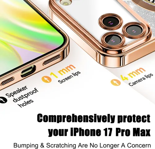 Vista 373 de Misscase Funda magnética con purpurina para iPhone 11 compatible con MagSafe, protección completa, delgada, a prueba de golpes, antiarañazos