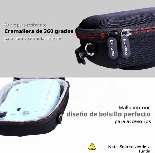 Vista 6 de LTGEM Case Compatible with Fujifilm Instax Mini 13/12 Instant Camera, Black Negro