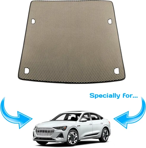 Vista 2 de Alfombrilla de maletero de carga personalizada para Audi E-Tron / Q8 E-Tron (SUV, Sportback) 2019-2024 - Bandeja de forro de maletero fácil de Beige