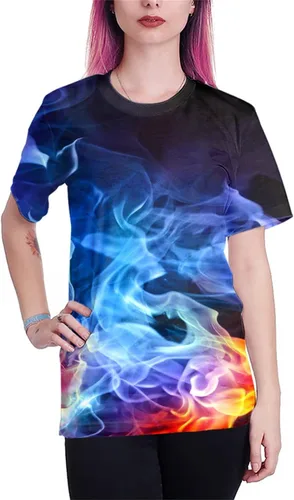 Vista 5 de Linnhoy - Camisas informales de manga corta unisex con estampado 3D