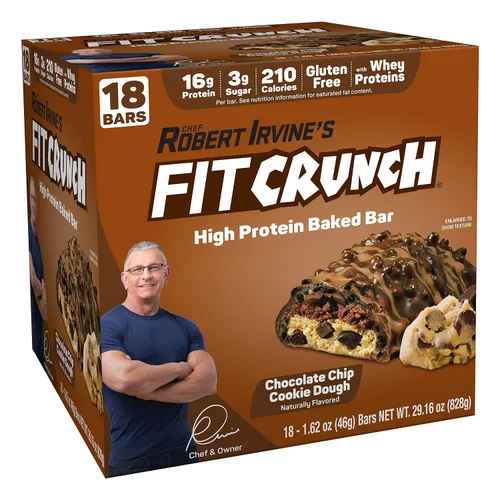 Vista 14 de FITCRUNCH - Barras de proteínas para aperitivo, barra horneada de 6 capas, 4 g de azúcar, sin gluten y centro suave de pastel