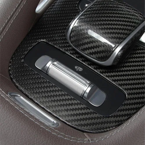 Vista 5 de Cubierta de consola central de fibra de carbono real para Mercedes-Benz GLE W167 C167 Coupe 350 53 63 S GLS X167 450 580 63 AMG accesorio