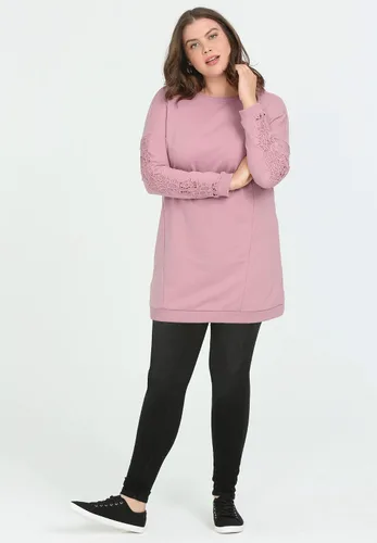 Vista 5 de Ellos Sudadera tipo túnica con ribete de encaje en talla grande para mujer