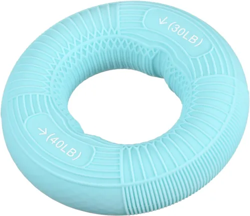 Vista 10 de uxcell Fortalecedores de agarre de mano, 3.07 pulgadas, 70-80 libras, anillos de silicona para dedos y antebrazos, entrenamiento de agarre para Negro