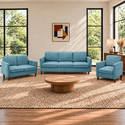 Vista 38 de Kingfun Juego de 2 sillas decorativas, sillas de sala de estar, sillón de lectura de mediados de siglo, felpilla con pie de madera maciza