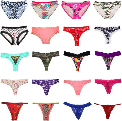Vista 3 de Dircho Ropa interior para mujer, variedad de calzones de encaje, tangas de algodón, calzones hipsters, bikinis