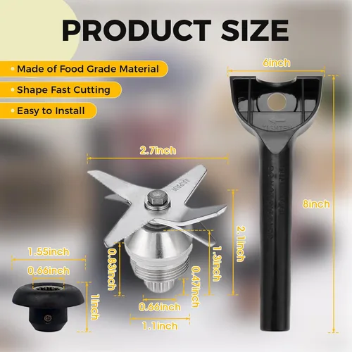 Vista 2 de Conjunto de cuchilla de licuadora con llave y kit de herramientas de extracción de enchufe de transmisión, compatible con contenedores 5200 6300