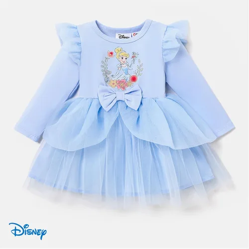 Vista 7 de Disney Vestido de princesa con estampado de tutú para niña, con volantes, manga larga, tutú para fiesta