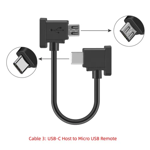 Vista 6 de xiwai 3 unids/set Tipo-C y Micro y 8P a Micro USB USB-C Cable de datos para Mavic Pro Platinum Park RC Accesorios