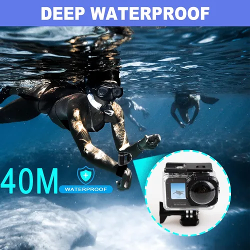 Vista 3 de Carcasa impermeable para GoPro Hero11 10 9 Max Lens Mod, carcasa protectora de buceo subacuático 40M con accesorios de soporte