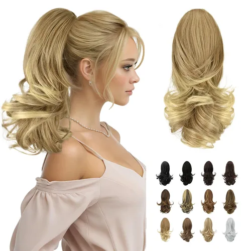 Vista 12 de SOFEIYAN Extensión de Cola de Caballo de 13" Larga y Rizada con Clip en Garra, Extensión de Cabello Sintético de Aspecto Natural para Mujeres