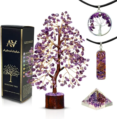 Vista 10 de Árbol de 7 chakras, árbol de la vida de cristal, árboles de Feng Shui, energía positiva, regalo de meditación, cristales y piedras, artículos