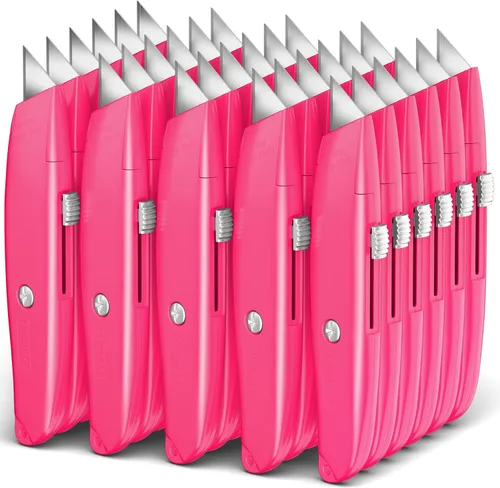 Vista 19 de DIYSELF Paquete de 2 cuchillos utilitarios, cortador retráctil, resistente (naranja)