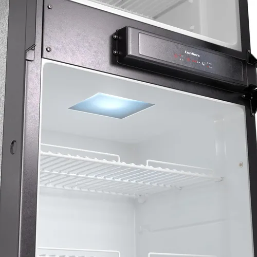 Vista 6 de Conserv Refrigerador Congelador 12V/DC 10cf de Acero Inoxidable para RV, Lancha, Uso Fuera de la Red, Camping con 2 Puertas