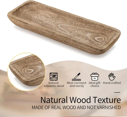 Vista 15 de Cuencos decorativos Romadedi para la decoración del hogar, cuenco de masa de madera para decoración, cuenco grande de madera de 16" para centros