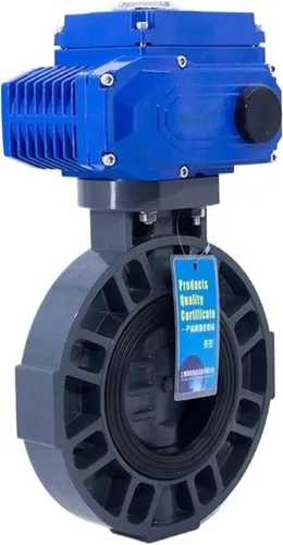 Vista 2 de 1pcs MKD971X-10S Electric Butterfly Valve Plastic UPVC Corrosion and Acid Alkali Electric Butterfly Valve(DN100,70 CELSIUS)