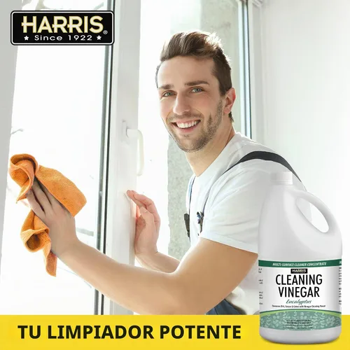 Vista 4 de HARRIS Vinagre de limpieza multiusos limpiador de superficies para el hogar, 128 onzas (Eucalyptus) con embudo fácil de verter incluido