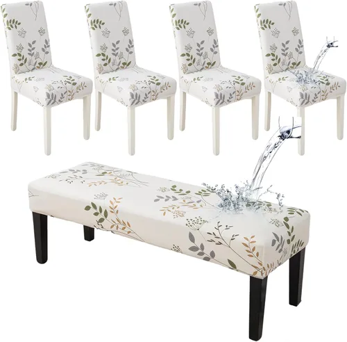 Vista 17 de HAOYONG Funda para Silla de Comedor con Estampado, Funda Desmontable Lavable para Silla Parsons, Protector de Asiento Removible para Comedor, Hotel