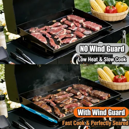 Vista 2 de Protector de viento magnético para plancha Blackstone de 22 pulgadas, compatible con accesorios de parrilla Blackstone, bloqueador de viento