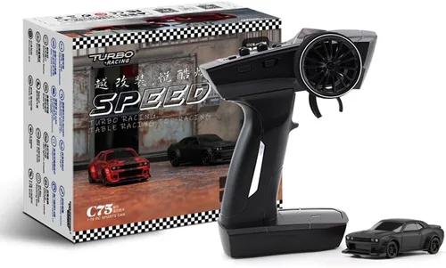 Vista 17 de 1:76 Turbo Racing Scale RC Sport Car, Carreras de mesa Control remoto Mini modelo de coche completo proporcional RTR Kit Juguetes (Baoma mini-rojo)