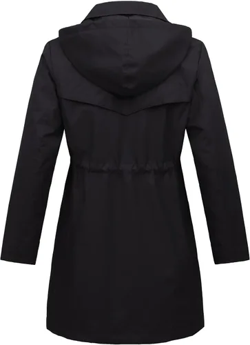 Vista 6 de BenBoy Chaqueta impermeable ligera para mujer, abrigo largo con capucha para exteriores, rompevientos