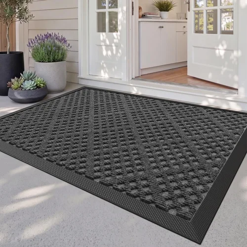 Vista 13 de DEXI Felpudo para puerta delantera, entrada exterior, 32 x 48 pulgadas Marrón
