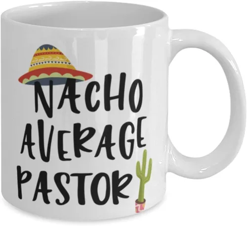 Vista 2 de ODDITEES Funny Pastor Mug Nacho Promedio Pastor Taza de café 11oz Blanco