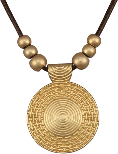 Vista 51 de Jeilwiy Collar de cuero para mujer, collar funky, gargantilla de cuerda con colgante, joyería de estilo bohemio