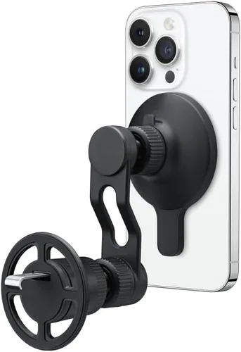 Vista 2 de Mophie Soporte de ventilación magnético para Apple iPhone 16/15/14/13/12 Series - Compatible con MagSafe, brazo ajustable, múltiples ángulos, negro