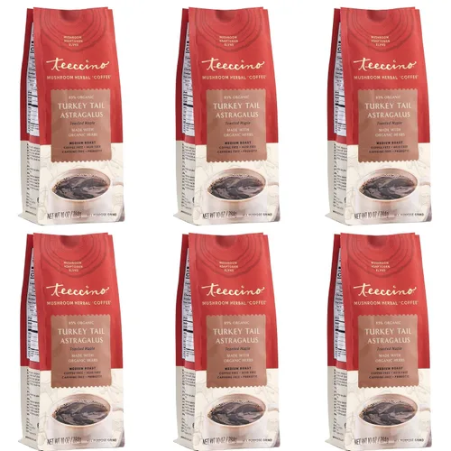 Vista 15 de Teeccino Lion’s Mane Rhodiola Café alternativo de setas adaptogénicas - Rosa - Café de setas herbal con sabor a mane de león y rhodiola, tostado