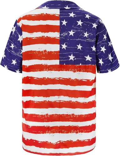 Vista 7 de Zando Camisas hawaianas de los años 80 y 90 para hombre, divertido traje retro de manga corta con botones para fiesta temática discoteca verano playa