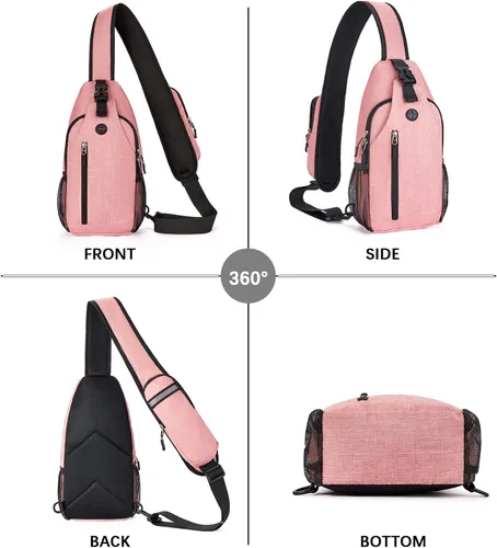 Vista 8 de BOSTANTEN Bolsa tipo bandolera, mochila cruzada con RFID, bolsa de hombro para hombres y mujeres, viajes, senderismo, casual