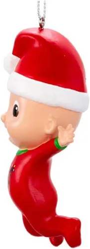 Vista 4 de Cocomelon™ Molde soplado JJ con adorno de sombrero de Santa