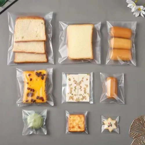 Vista 4 de 100 bolsas de OPP semitransparentes esmeriladas, adecuadas para embalar galletas, chocolate, dulces, postres, paquetes de aperitivos, pan, envoltura