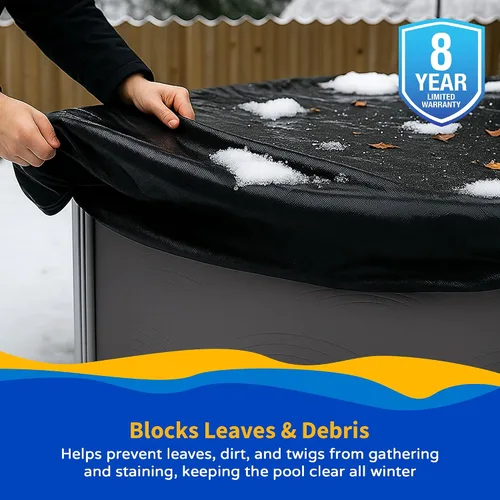 Vista 4 de Cubierta Defender para alberca ovalada en suelo, para el invierno., Negro