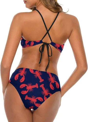 Vista 4 de NiYoung Conjunto de bikini para mujer y niña, traje de baño con correas ajustables